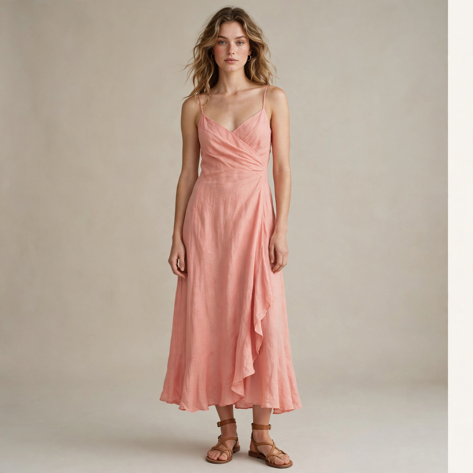 Outfit post: soft spring palette, coral sundress